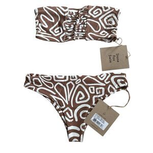 Stone Fox Swim Inez top and Rocca Bottom Bikini Set XS